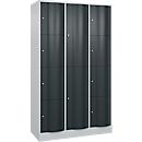 Armoire à casiers combinés Resisto de C+P, 3 compartiments, 10 casiers, L 1148 x P 540 x H 1950 mm, gris clair/gris anthracite