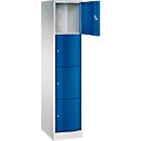 Armoire à casiers Resisto de C+P, 1 compartiment, 4 casiers, L 396 x P 540 x H 1950 mm, gris clair/bleu clair