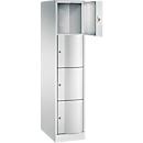 Armoire à casiers Resisto de C+P, 1 compartiment, 4 casiers, L 396 x P 640 x H 1950 mm, gris clair/bleu clair