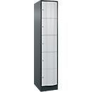 Armoire à casiers Resisto de C+P, 1 compartiment, 5 casiers, L 396 x P 640 x H 1950 mm, gris anthracite/gris clair