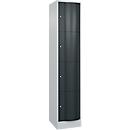 Armoire à casiers Resisto de C+P - 1 compartiment avec 4 casiers - l. 396 x P 540 x H 1950 mm - gris clair RAL 7035 et anthracite RAL 7016