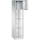 Armoire à casiers Resisto de C+P - 1 compartiment avec 4 casiers - l. 396 x P 540 x H 1950 mm - gris clair RAL 7035 et gris clair RAL 7035