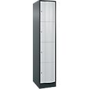 Armoire à casiers Resisto de C+P - 1 compartiment avec 4 casiers - l. 396 x P 640 x H 1950 mm - anthracite RAL 7016 et gris clair RAL 7035