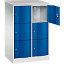 Armoire à casiers Resisto de C+P, 2 compartiments, 6 casiers, L 772 x P 540 x H 1255 mm, gris clair/vert clown