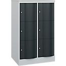 Armoire à casiers Resisto de C+P, 2 compartiments, 6 casiers, L 772 x P 640 x H 1255 mm, gris anthracite/gris clair