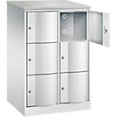 Armoire à casiers Resisto de C+P, 2 compartiments, 6 casiers, L 772 x P 640 x H 1255 mm, gris clair