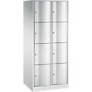 Armoire à casiers Resisto de C+P, 2 compartiments, 8 casiers, L 772 x P 640 x H 1950 mm, gris clair/rouge rubis