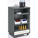 Armoire à catering mobile avec volet roulant, l. 650 x P 500 x H 1000 mm, graphite/blanc