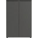 Armoire à dossiers Porto, 2 portes et 2 tablettes, 3 HC, L 810 x P 400 x H 1200 mm, graphite