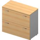 Armoire à dossiers suspendus ARLON OFFICE, 2 hauteurs de classeur, l. 900 x P 450 x H 816 mm, coloris hêtre/alu