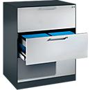 Armoire à dossiers suspendus ASISTO C 3000, 3 tiroirs, 2 rangées, l. 800 mm, anthracite/argent alu