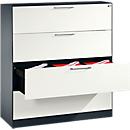Armoire à dossiers suspendus ASISTO C 3000, 4 tiroirs, 3 rangées, l. 1200 mm, anthracite/blanc