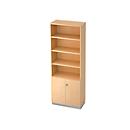 Armoire à étagères 6 HC, 2 HC en construction fermée, l. 800 x P 420 mm, coloris érable