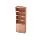 Armoire à étagères 6 HC, 2 HC en construction fermée, l. 800 x P 420 mm, coloris noyer
