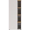 Armoire à étagères Athen, 4 compartiments, 3 tablettes, 1 porte sans poignée, 5 patins, L 610 x P 340 x H 1450 mm, bois, chêne cachemire/navarra