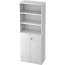 Armoire à étagères TOPAS LINE, 3 HC Étagère/3 HC Portes, blanc/blanc