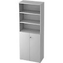 Armoire à étagères TOPAS LINE, 3 HC Étagère/3 HC Portes, gris clair/gris clair