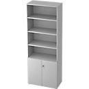 Armoire à étagères TOPAS LINE, 4 HC Étagère/2 HC Portes, gris clair/gris clair