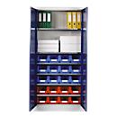 Armoire à fournitures avec 20 bacs à bec LF 321, H 1935 mm, gris clair/bleu gentiane 