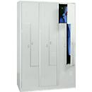 Armoire à linge, 6 compartiments, avec socle, 6 compartiments, avec portes en Z, verrou tournant, gris clair
