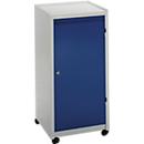 Armoire à outillage, roulettes pivotantes à billes, H 1000 x l. 500 x P 500 mm, gris clair/bleu