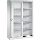 Armoire à outils à portes coulissantes Acurado de C + P, avec fenêtre de visualisation, L 1200 x P 500 x H 1950 mm, gris clair