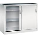 Armoire à outils à portes coulissantes Acurado de C + P, L 1200 x P 500 x H 1000 mm, charge admissible par tablette : 110 kg, acier, gris clair