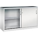 Armoire à outils à portes coulissantes Acurado de C + P, L 1600 x P 500 x H 1000 mm, charge maximale par tablette : 70 kg, acier, gris clair