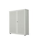 Armoire à portes battantes, 2 portes, surface acoustique, 1000 x 1930 mm, 5 HC, gris clair