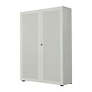 Armoire à portes battantes, 2 portes, surface acoustique, 1000 x 2300 mm, 6 HC, gris clair