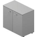 Armoire à portes battantes à poser ARLON-OFFICE, l. 800 x P 450 x H 730 mm, gris