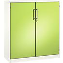 Armoire à portes battantes ASISTO C 3000, 3 hauteurs de classeurs, l. 1000 mm, blanc/jaune-vert