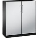 Armoire à portes battantes ASISTO C 3000, 3 hauteurs de classeurs, l. 1200 mm, anthracite/argent alu