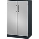 Armoire à portes battantes ASISTO C 3000, 3 hauteurs de classeurs, l. 800 mm, anthracite/argent alu