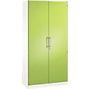 Armoire à portes battantes ASISTO C 3000, 5 hauteurs de classeur, l. 1000 mm, blanc/jaune-vert