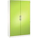 Armoire à portes battantes ASISTO C 3000, 5 hauteurs de classeur, l. 1200 mm, blanc/jaune-vert