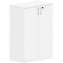Armoire à portes battantes BEXXSTAR, en bois, 3 hauteurs de classeur, l. 800 x P 445 x H 1155 mm, blanc