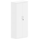 Armoire à portes battantes BEXXSTAR, en bois, 5 hauteurs de classeur, l. 800 x P 445 x H 1845 mm, blanc