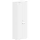 Armoire à portes battantes BEXXSTAR, en bois, 6 hauteurs de classeur, l. 800 x P 445 x H 2225 mm, blanc