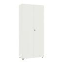 Armoire à portes battantes, l. 80 cm, 6 HC, blanc
