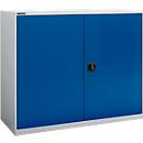 Armoire à portes battantes Schäfer Shop Select MS-i 12412, tôle d'acier, L 1200 x P 400 x H 1215 mm, 3 HC, aluminium blanc/bleu gentiane, jusqu'à 150 kg 