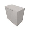 Armoire à portes battantes SOLUS PLAY, 2 HC, poignée en haut, l. 800 x P 440 x H 748 mm, gris céramique