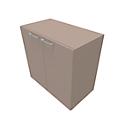 Armoire à portes battantes SOLUS PLAY, 2 HC, poignée en haut, l. 800 x P 440 x H 748 mm, gris pierre