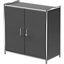 Armoire à portes battantes Toledo, avec panneau de finition arrière, verrouillable, 2 HC, l. 800 x P 380 x H 780 mm, anthracite