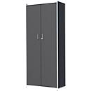 Armoire à portes battantes Toledo, avec panneau de finition arrière, verrouillable, 5 HC, l. 800 x P 380 x H 1850 mm, anthracite
