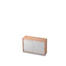 Armoire à portes coulissantes, 2 HC, l. 1200 x P 400 mm, coloris noyer/argent