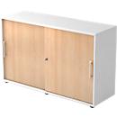 Armoire à portes coulissantes, 2 HC, l. 1200 x P 400 x H 748 mm, coloris chêne