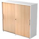 Armoire à portes coulissantes, 3 HC, l. 1200 x P 400 x H 1100 mm, coloris chêne