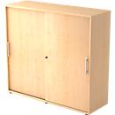 Armoire à portes coulissantes, 3 HC, l. 1200 x P 400 x H 1100 mm, coloris érable