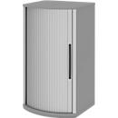 Armoire à portes coulissantes BARI, 3 HC, 2 étagères, poignée à droite, l. 600 x P 530/430 x H 1117 mm, gris moyen/gris moyen